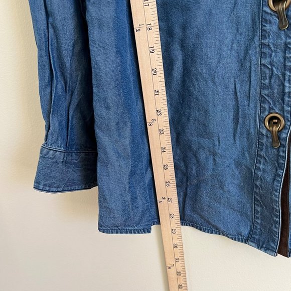 Soft Surroundings Petite Large Chambray Tencel Lyocell Button Up Long Sleeve Shi - Picture 6 of 7